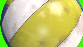 Bola del voleibol - primer del objeto del deporte 3D, animado en la pantalla verde Bola del voleibol - primer del objeto del deporte 3D, animado en la pantalla verde