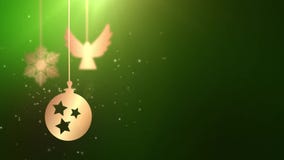 Bola móvil animada de la chuchería que cae abajo fondo estacional festivo del verde del placeholder de la celebración del Año Nue almacen de metraje de vídeo Bola móvil animada de la chuchería que cae abajo fondo estacional festivo del verde del placeholder de la celebración del Año Nue almacen de metraje de vídeo