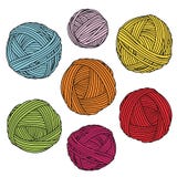 Bolas coloridas del hilado Madejas de las lanas libre illustration Bolas coloridas del hilado Madejas de las lanas libre illustration