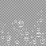 Bolhas de ar efervescendo subaquáticas isoladas no fundo transparente Areje a bolha clara da água na água, mar, aquário, oceano ilustração royalty free Bolhas de ar efervescendo subaquáticas isoladas no fundo transparente Areje a bolha clara da água na água, mar, aquário, oceano ilustração royalty free