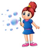 Bolhas de sopro da menina ilustração stock Bolhas de sopro da menina ilustração stock