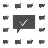 bolhas que comunicam-se com o ícone da aprovação da marca grupo universal dos ícones da Web para a Web e o móbil ilustração royalty free bolhas que comunicam-se com o ícone da aprovação da marca grupo universal dos ícones da Web para a Web e o móbil ilustração royalty free
