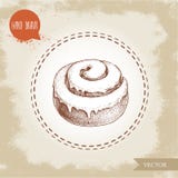 Bollo de canela helado fresco Producto diario ilustración del vector Bollo de canela helado fresco Producto diario ilustración del vector