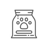 Bolso con la línea icono del pienso stock de ilustración Bolso con la línea icono del pienso stock de ilustración