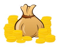 Bolso llenado del dinero en el fondo blanco ilustración del vector Bolso llenado del dinero en el fondo blanco ilustración del vector