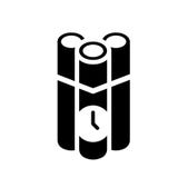 Bomba de relojería con el icono del reloj stock de ilustración Bomba de relojería con el icono del reloj stock de ilustración