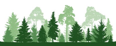 Bomenpijnboom, spar, sparren, Kerstmisboom Naald bos, vectorsilhouet royalty-vrije illustratie Bomenpijnboom, spar, sparren, Kerstmisboom Naald bos, vectorsilhouet royalty-vrije illustratie
