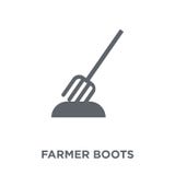 bondeBoots symbol från åkerbrukt och att bruka och arbeta i trädgården collec vektor illustrationer bondeBoots symbol från åkerbrukt och att bruka och arbeta i trädgården collec vektor illustrationer