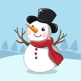 Bonhomme de neige blanc dans le jour de Noël illustration libre de droits Bonhomme de neige blanc dans le jour de Noël illustration libre de droits