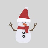 Bonhomme de neige 3d illustration libre de droits Bonhomme de neige 3d illustration libre de droits