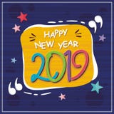 Bonne année abstraite 2019 avec la conception à la mode illustration de vecteur Bonne année abstraite 2019 avec la conception à la mode illustration de vecteur
