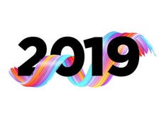 2019 bonnes années Logo Design Fond de vecteur illustration stock 2019 bonnes années Logo Design Fond de vecteur illustration stock