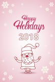 Bonnes fêtes affiche 2018 avec la carte d'année de Santa Claus On Christmas And New illustration de vecteur Bonnes fêtes affiche 2018 avec la carte d'année de Santa Claus On Christmas And New illustration de vecteur