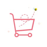 Boodschappenwagentje lege vector stock illustratie Boodschappenwagentje lege vector stock illustratie
