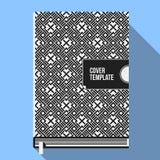 Book cover template with monochrome geometric pattern
