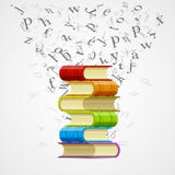 Book with flying letters vector illustration Book with flying letters vector illustration