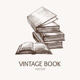 Book Stack Hand Draw Sketch Card. Vector vector illustration Book Stack Hand Draw Sketch Card. Vector vector illustration