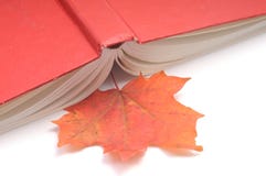 Book Wih Autumn Leaves Stock Photos