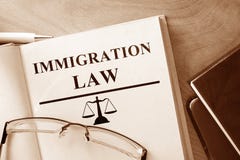 Book with words Immigration Law. stock images Book with words Immigration Law. stock images