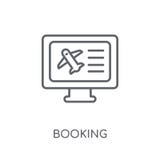 Booking linear icon. Modern outline Booking logo concept on whit stock illustration Booking linear icon. Modern outline Booking logo concept on whit stock illustration
