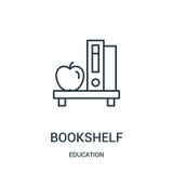 bookshelf icon vector from education collection. Thin line bookshelf outline icon vector illustration stock illustration bookshelf icon vector from education collection. Thin line bookshelf outline icon vector illustration stock illustration