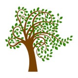 Boom met groene bladeren vector illustratie Boom met groene bladeren vector illustratie