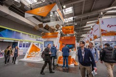 Booth of Alibaba Group at CeBIT information technology trade show royalty free stock image Booth of Alibaba Group at CeBIT information technology trade show royalty free stock image