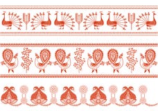 Border Designs. Red And White Vector Illustration Royalty Free Stock Images