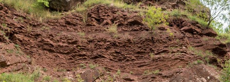 Border between Variscan orogeny and perm and trias sediments royalty free stock photography Border between Variscan orogeny and perm and trias sediments royalty free stock photography