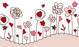 Bordo orizzontale senza giunte con i fiori stilizzati Immagine Stock Libera da Diritti Bordo orizzontale senza giunte con i fiori stilizzati Immagine Stock Libera da Diritti