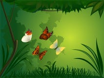 Bosque con la mariposa libre illustration Bosque con la mariposa libre illustration