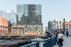 Boston massachusetts USA 06.09.2017 view on waterfront with skyscrapers and old avenue bridge stock photo Boston massachusetts USA 06.09.2017 view on waterfront with skyscrapers and old avenue bridge stock photo