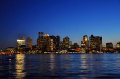 Boston Skyline At Night Stock Photography Boston Skyline At Night Stock Photography