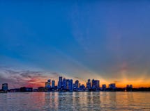 boston skyline at sunset stock photo boston skyline at sunset stock photo