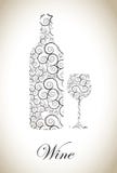 Botella de vino stock de ilustración Botella de vino stock de ilustración