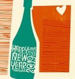 Botella 2019 del champán de la Feliz Año Nuevo con palabras manuscritas inspiradoras libre illustration Botella 2019 del champán de la Feliz Año Nuevo con palabras manuscritas inspiradoras libre illustration