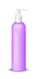 Botella plástica púrpura con el dispensador de la bomba ilustración del vector Botella plástica púrpura con el dispensador de la bomba ilustración del vector