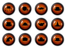 Botones del sombrero Fotografía de archivo libre de regalías Botones del sombrero Fotografía de archivo libre de regalías