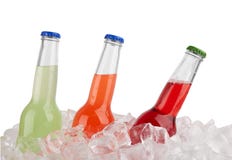 Bottles In Ice Royalty Free Stock Photography