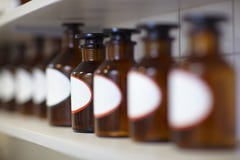 Bottles in pharmacy Stock Images Bottles in pharmacy Stock Images