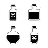 Bottles of potion. For web, game, science and medical stock illustration Bottles of potion. For web, game, science and medical stock illustration