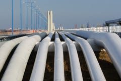 Bottom Shot Of A Pipeline At Sunset. Pipeline Transportation Is Most Common Way Of Transporting Goods Such As Oil, Natural Gas Or Royalty Free Stock Photography Bottom Shot Of A Pipeline At Sunset. Pipeline Transportation Is Most Common Way Of Transporting Goods Such As Oil, Natural Gas Or Royalty Free Stock Photography