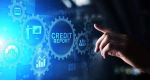 Bottone del punteggio rapporto di credito sullo schermo virtuale Concetto di finanze di affari fotografia stock libera da diritti Bottone del punteggio rapporto di credito sullo schermo virtuale Concetto di finanze di affari fotografia stock libera da diritti