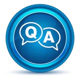 Bottone rotondo blu del bulbo oculare dell'icona del FAQ royalty illustrazione gratis Bottone rotondo blu del bulbo oculare dell'icona del FAQ royalty illustrazione gratis