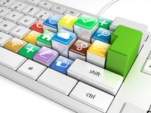 Bottoni su una tastiera con le icone sociali di media Immagini Stock Libere da Diritti Bottoni su una tastiera con le icone sociali di media Immagini Stock Libere da Diritti