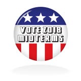 Botão do voto 2018 prazos médios ilustração royalty free Botão do voto 2018 prazos médios ilustração royalty free