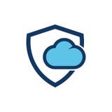 Bouclier Logo Icon Design de nuage illustration stock Bouclier Logo Icon Design de nuage illustration stock