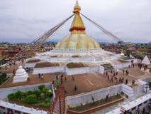 Boudhanath Stupa dans le morninig images libres de droits Boudhanath Stupa dans le morninig images libres de droits