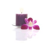 Bougie et orchidée photographie stock Bougie et orchidée photographie stock