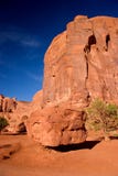 Boulder balancing on sand pile. Monument Valley in the Navajo Tribal Park Stock Image Boulder balancing on sand pile. Monument Valley in the Navajo Tribal Park Stock Image